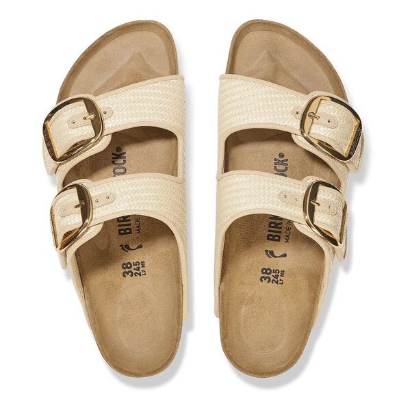 Birkenstock Women's Arizona Big Buckle Raffia Sandals - Picture 1 of 8